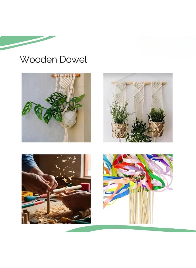 Abbasali 10pcs Wooden Dowel Rods 100cm Wood Dowel Round Wooden Sticks - Image 2